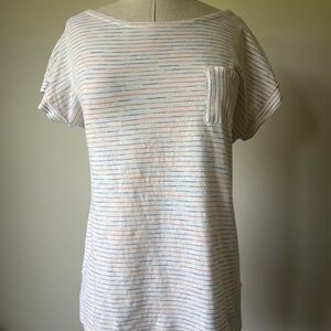 Talbots cap sleeve multicolored knit shirt.